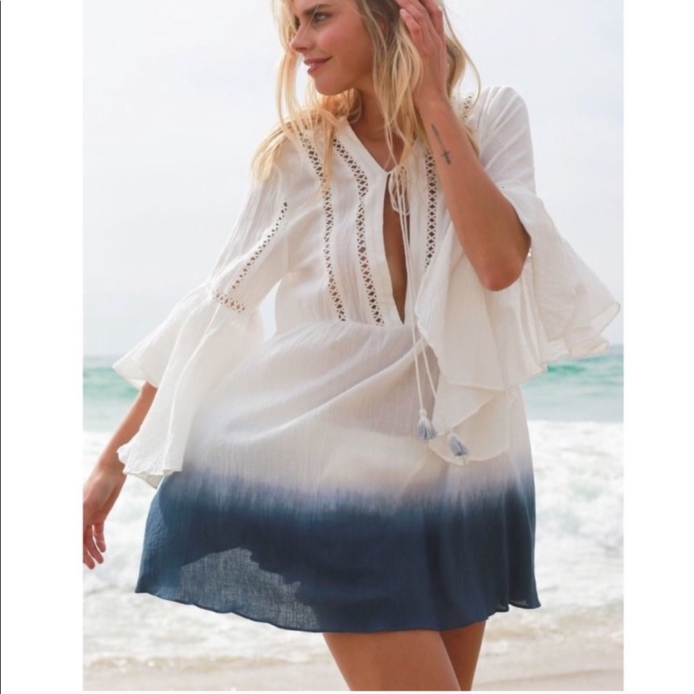 5⭐️Rated LAST 2!🌺Ombré Dip Dye Boho Peasant Dress - Picture 3 of 7